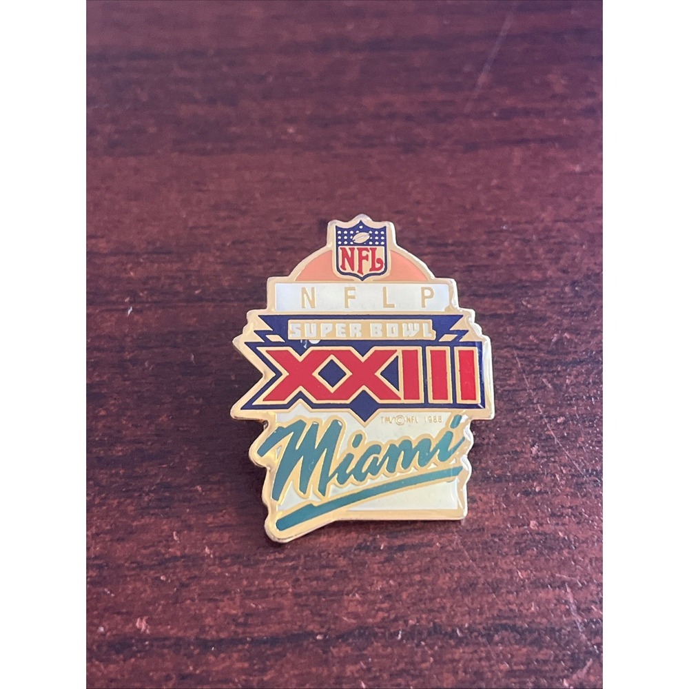 Super Bowl XXIII Miami NFLP San Francisco 49ers Cincinnati Bengals Lapel Hat Pin